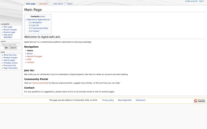 Screenshot of aged-wiki.win