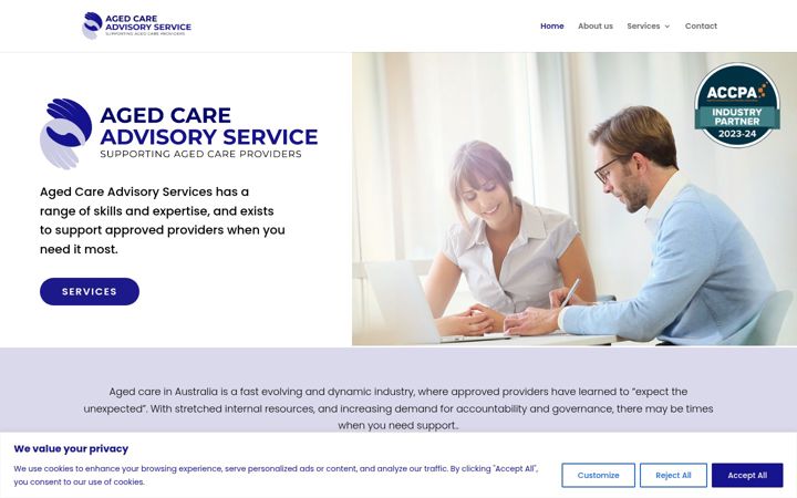 Screenshot stránky agedcareadvisoryservice.com.au
