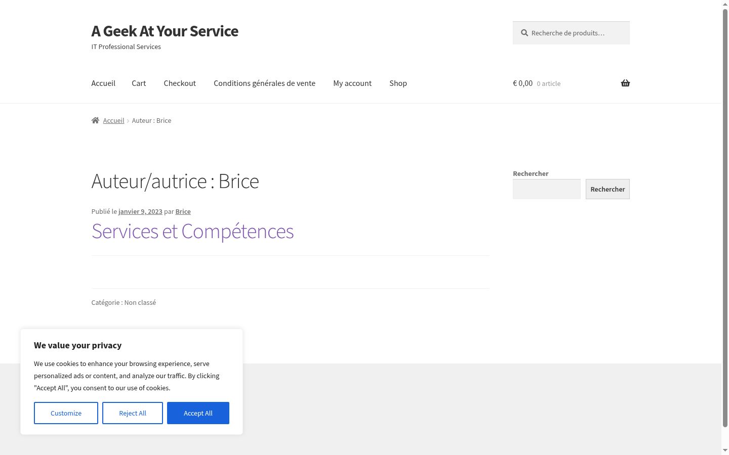 Screenshot of the consent banner shown before any interaction