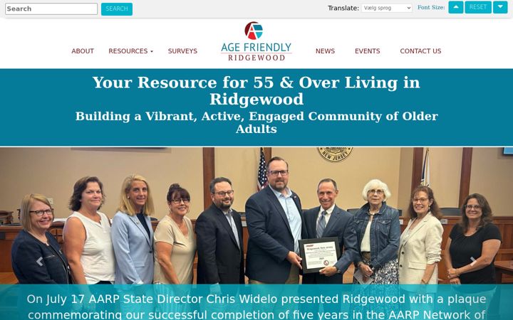 Екранна снимка на agefriendlyridgewood.org