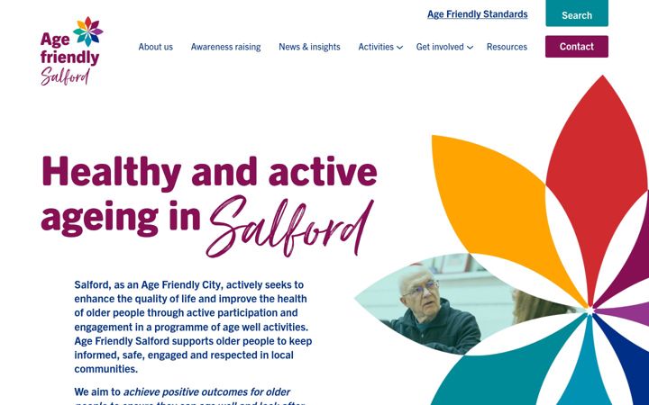 Екранна снимка на agefriendlysalford.org.uk