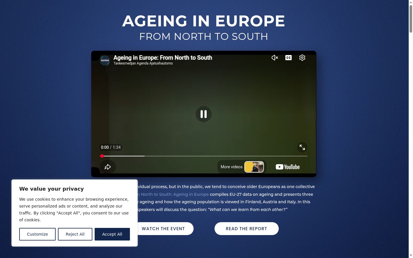 Screenshot of the consent banner shown before any interaction