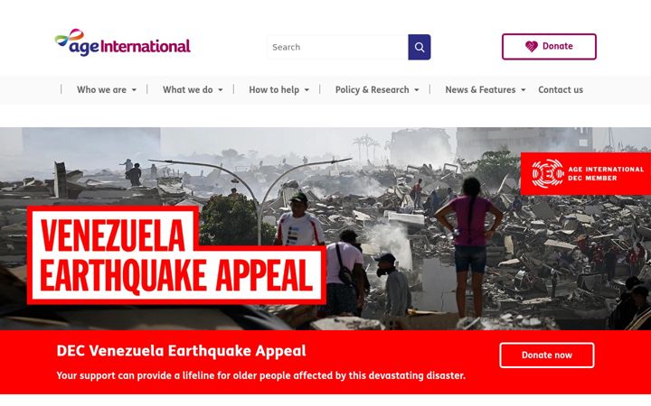 Screenshot of ageinternational.org.uk