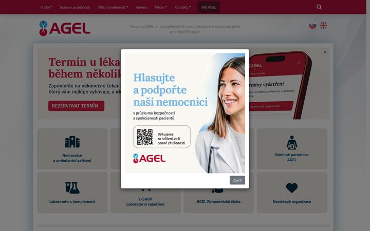 Screenshot of agel.cz