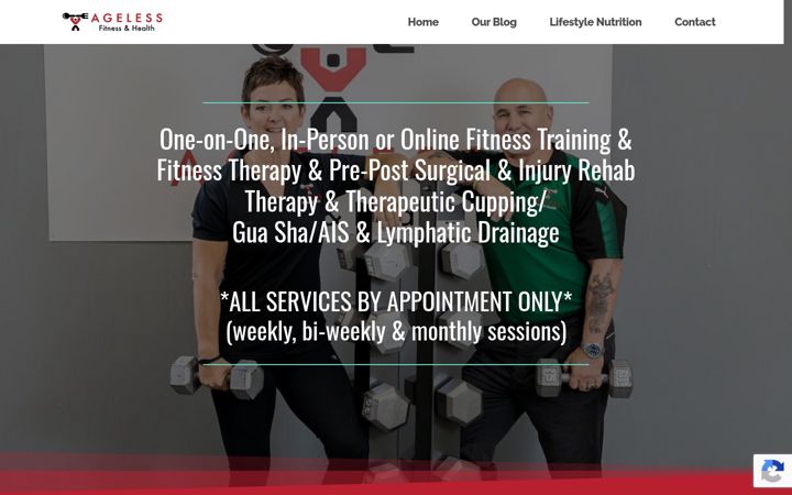 Screenshot of agelessfitness.ca