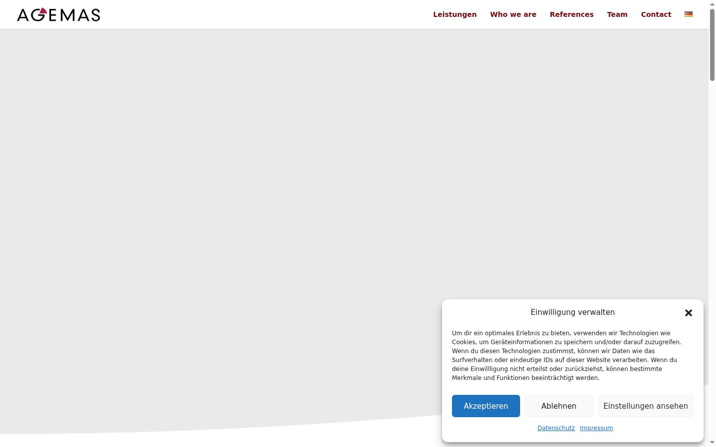 Screenshot des Einwilligungsbanners vor jeglicher Interaktion
