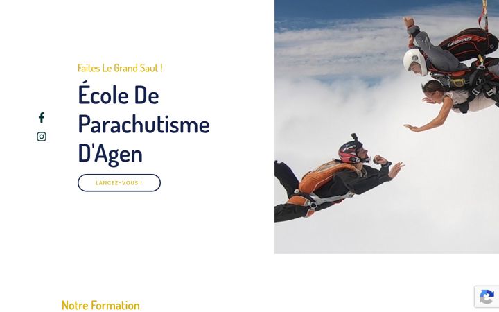 Screenshot stránky agen-parachutisme.org