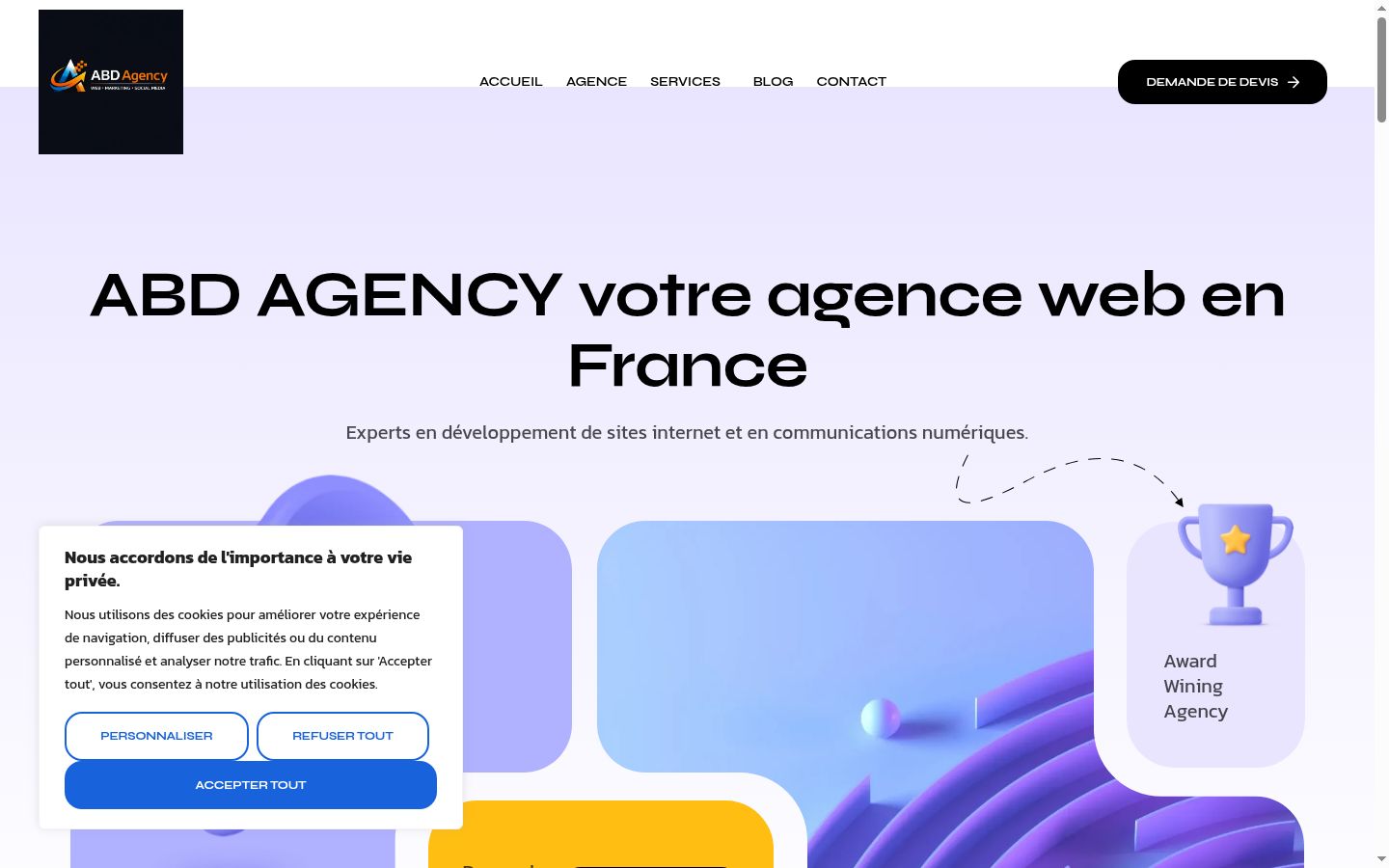 Screenshot del banner di consenso mostrato prima di qualsiasi interazione