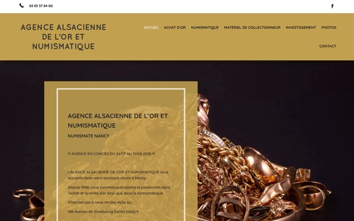 Screenshot of agence-alsacienne-or-numismatique.fr