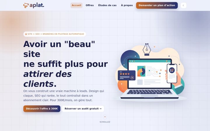 Screenshot of agence-aplat.com