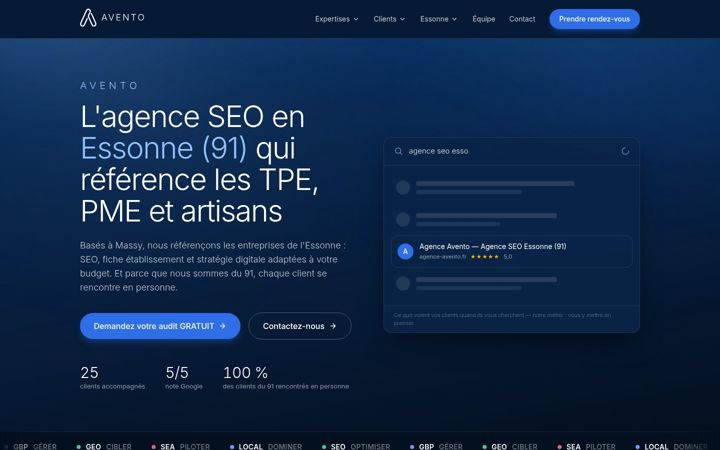 Screenshot of agence-avento.fr
