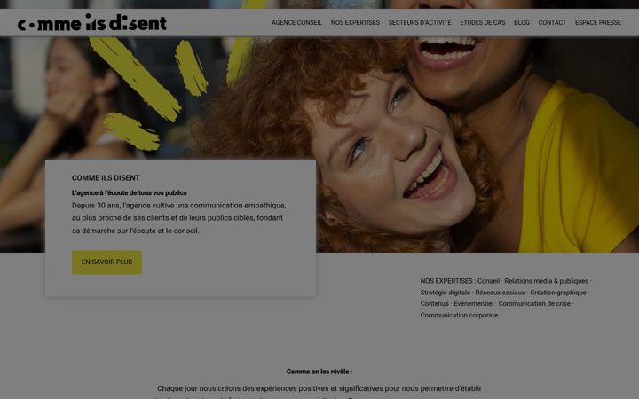 Snímek obrazovky agence-commeilsdisent.fr