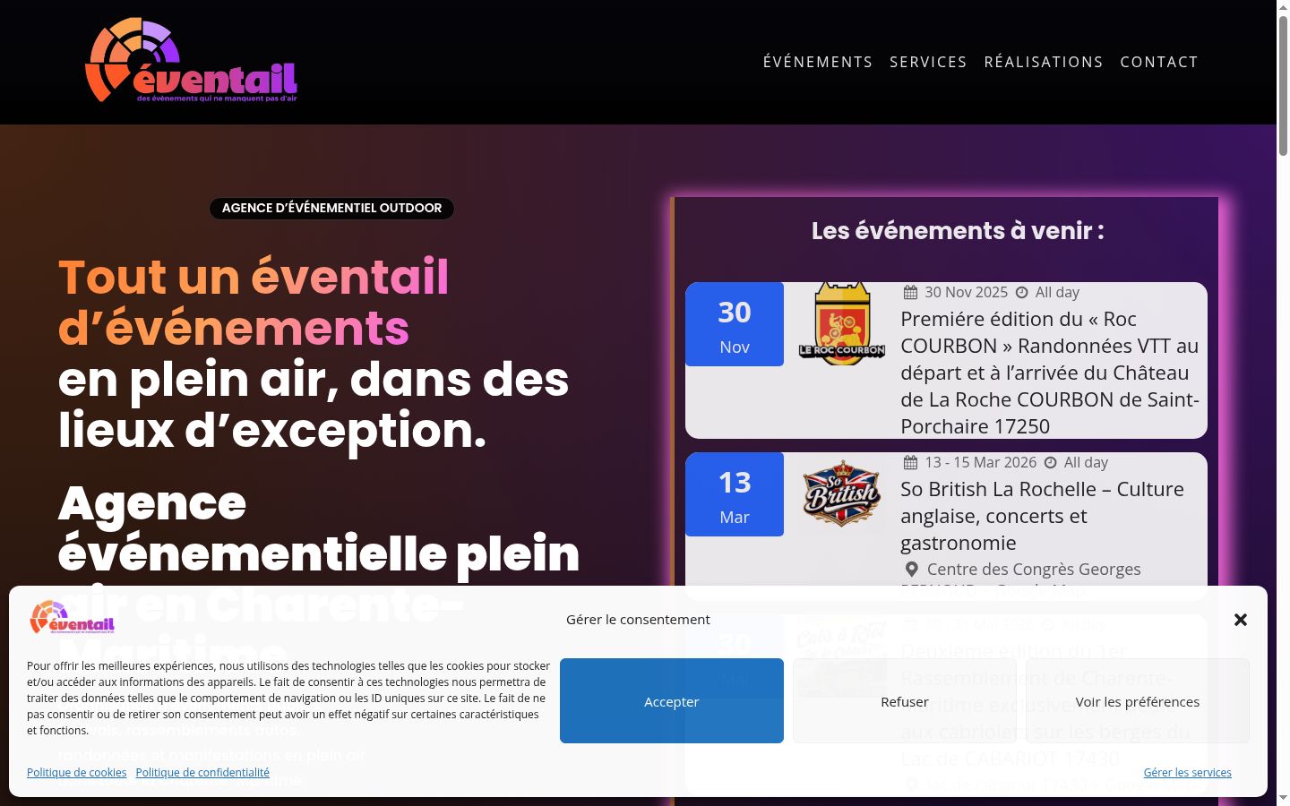 Screenshot des Einwilligungsbanners vor jeglicher Interaktion