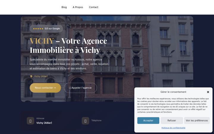 Screenshot του agence-immobiliere-vichy.fr