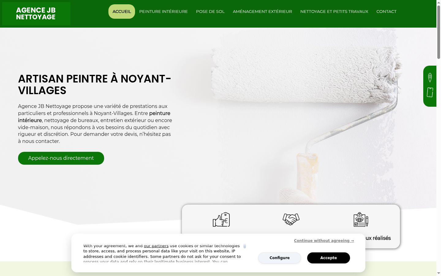 Screenshot del banner di consenso mostrato prima di qualsiasi interazione
