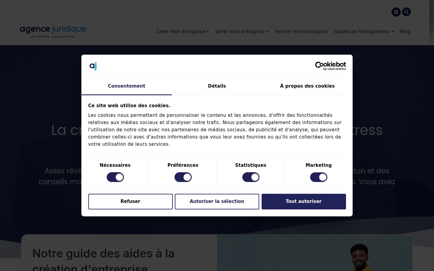 Snimka zaslona bannera za privolu prikazanog prije bilo kakve interakcije