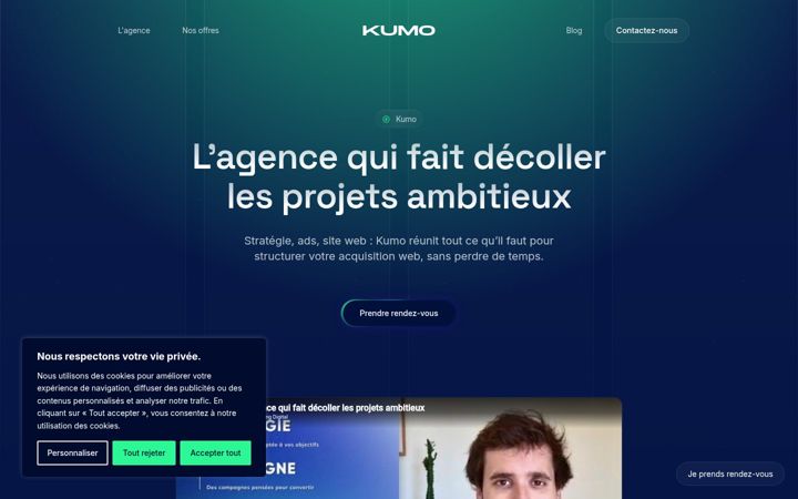 Snimka zaslona za agence-kumo.com