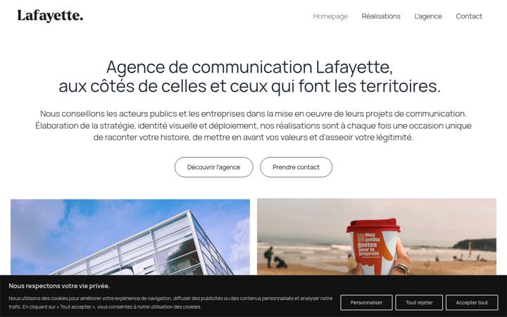 Screenshot stránky agence-lafayette.fr