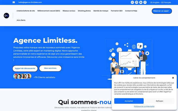 Screenshot von agence-limitless.com