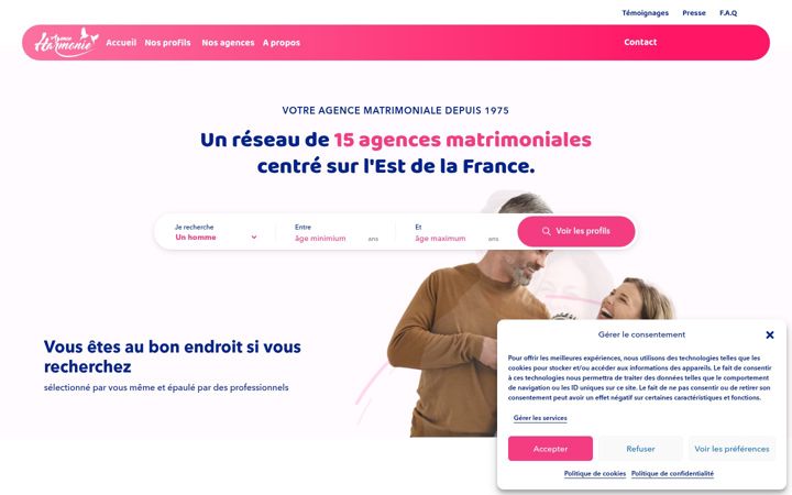 Screenshot von agence-matrimoniale-harmonie.fr