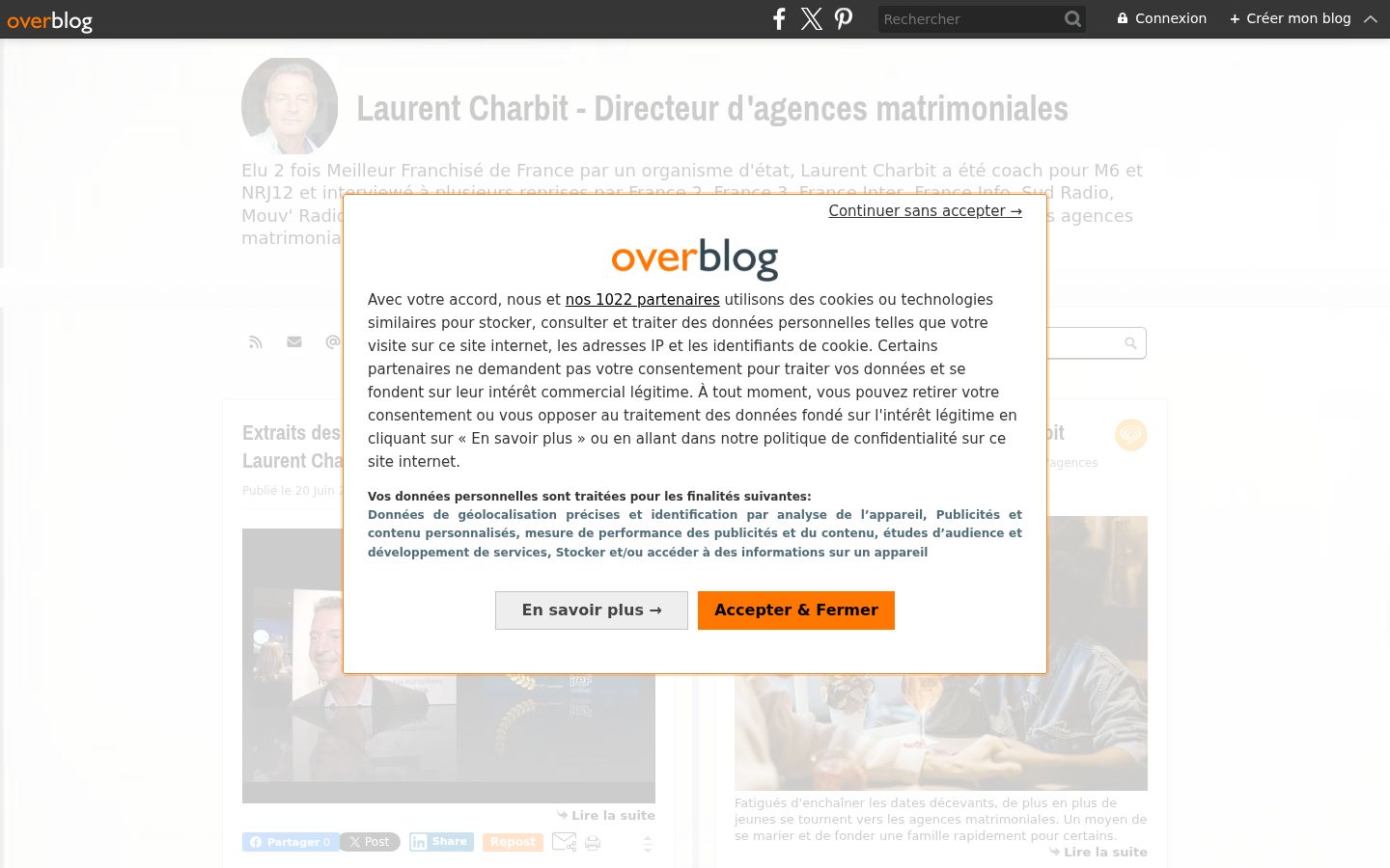 Screenshot del banner di consenso mostrato prima di qualsiasi interazione