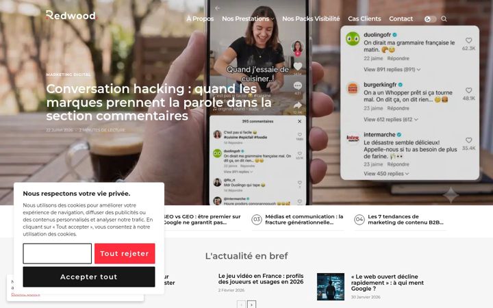 Screenshot of agence-redwood.fr
