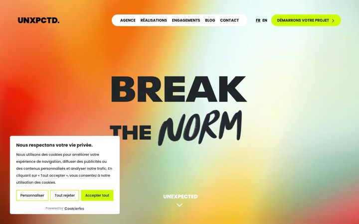 Skjámynd af agence-unexpected.com