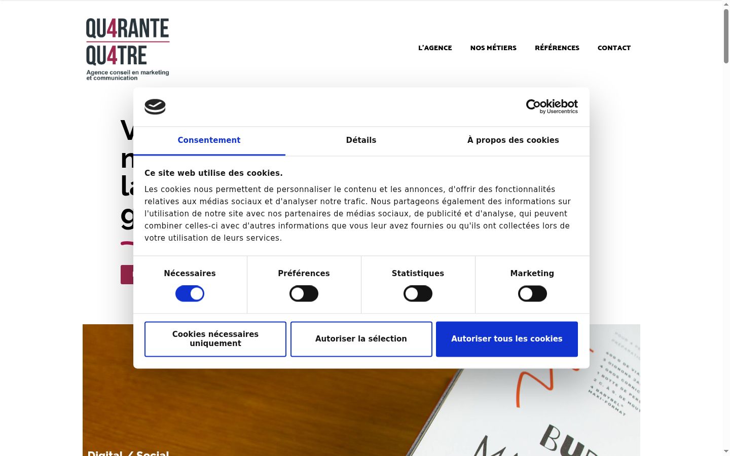 Screenshot tal-banner tal-kunsens muri qabel kwalunkwe interazzjoni