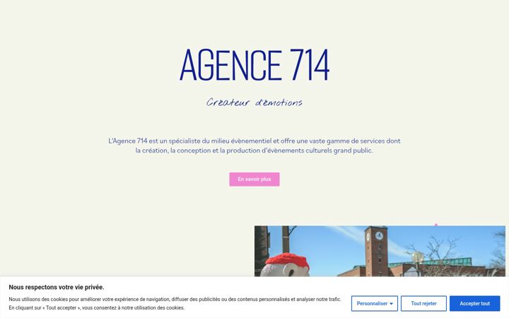 Screenshot of agence714.ca