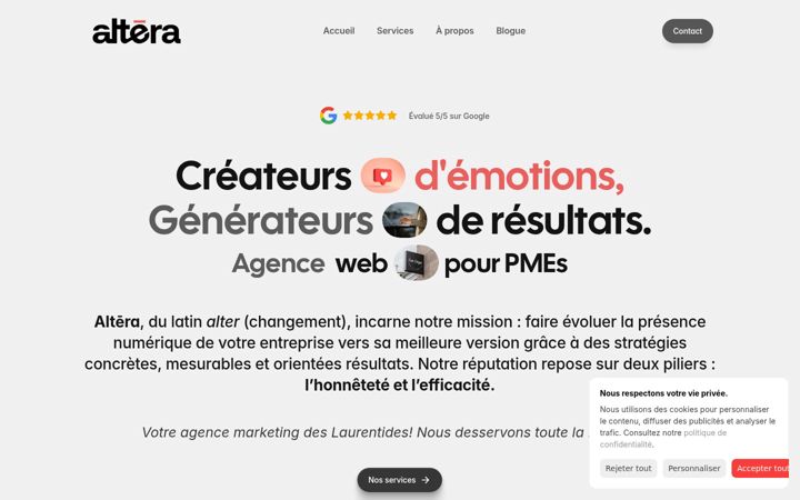 Screenshot von agencealtera.ca