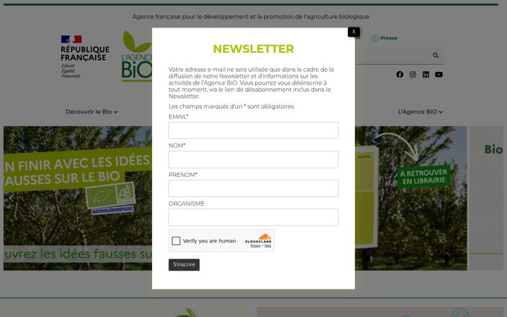 Screenshot of agencebio.org
