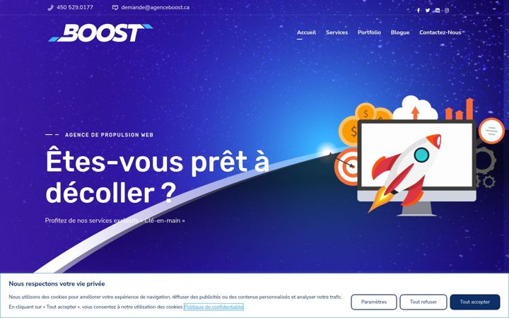 Skjámynd af agenceboost.ca