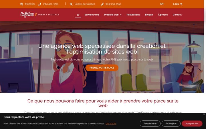 Capture d'écran de agencecafeine.com