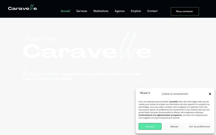 Skärmbild av agencecaravelle.be