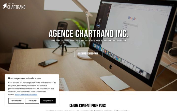 Screenshot of agencechartrand.com