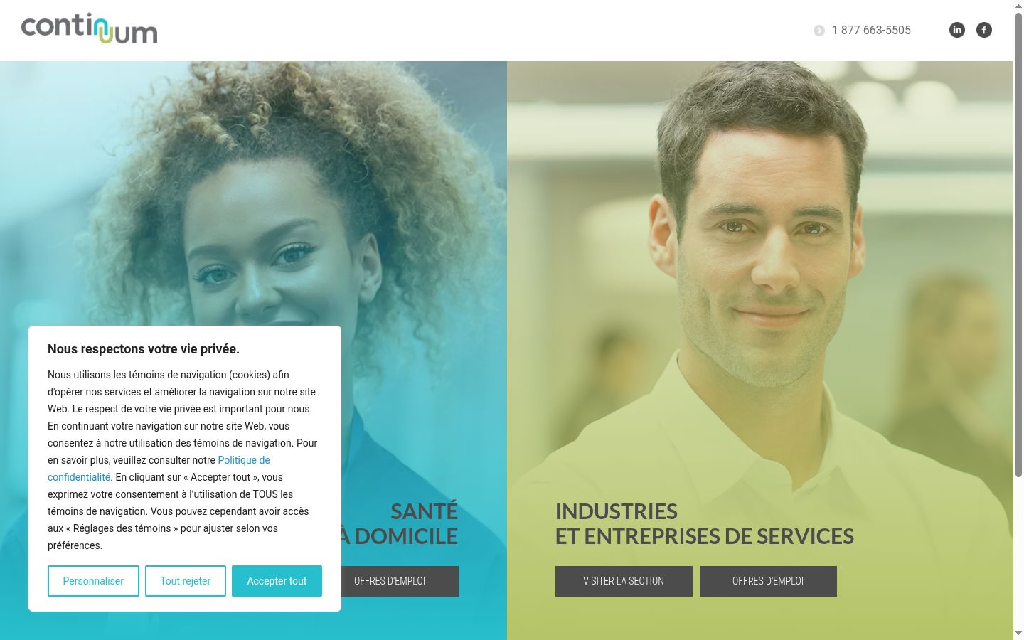 Screenshot del banner di consenso mostrato prima di qualsiasi interazione