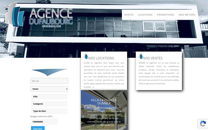 Screenshot of agencedufaubourg.nc