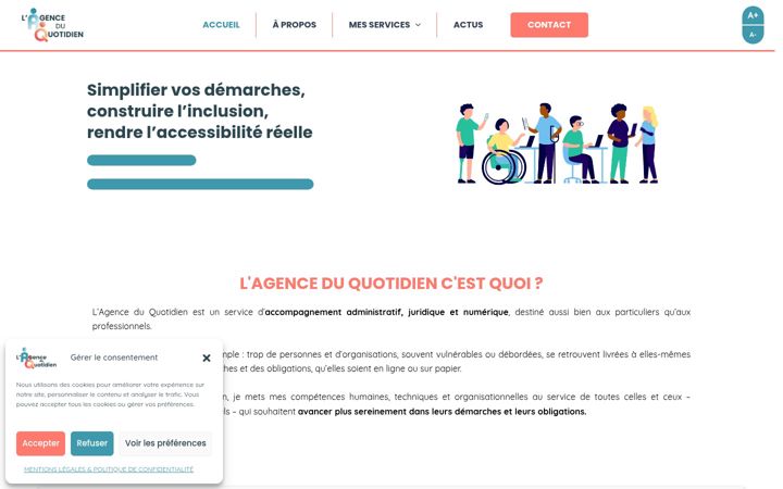 Screenshot of agenceduquotidien.fr