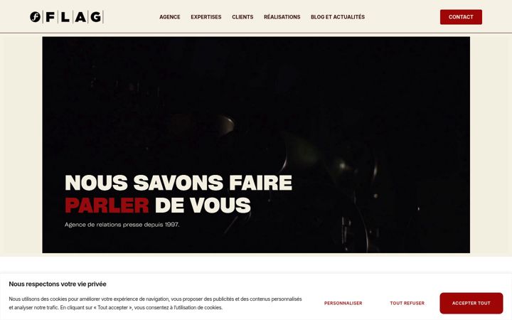 Snimka zaslona za agenceflag.com