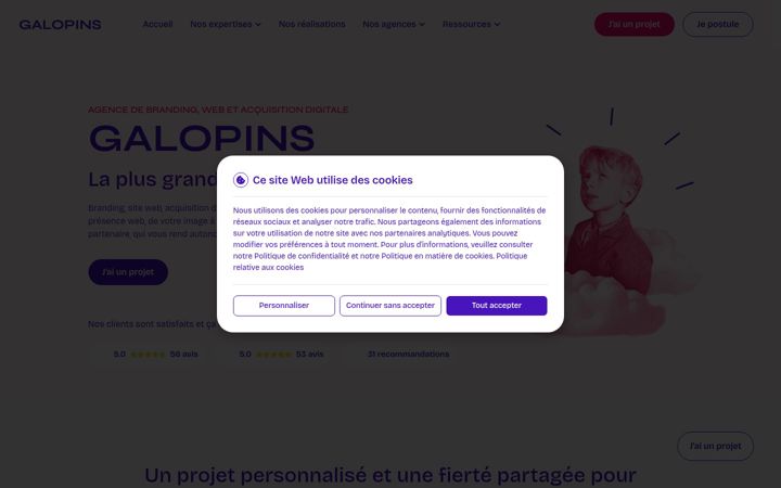 Screenshot of agencegalopins.com