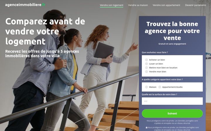 Ekrānuzņēmums no agenceimmobiliere.fr
