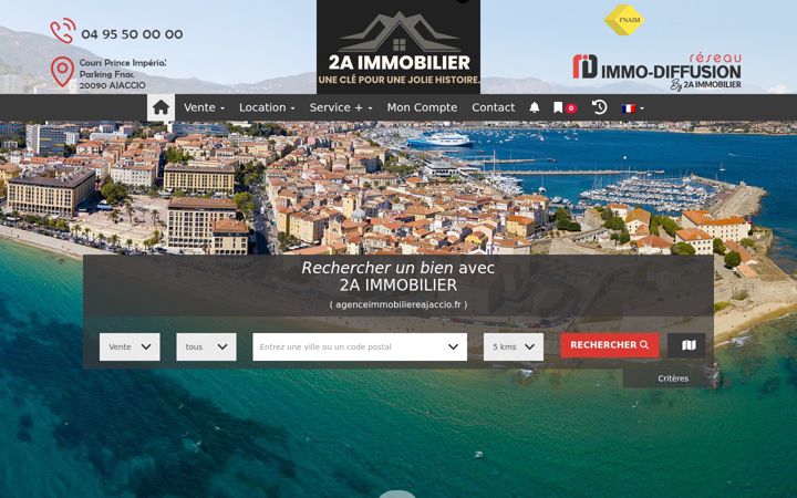 Captură de ecran a agenceimmobiliereajaccio.fr