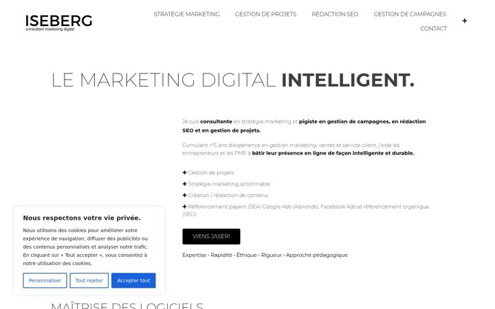 Captură de ecran a agenceiseberg.com