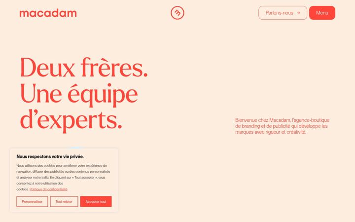Screenshot of agencemacadam.ca