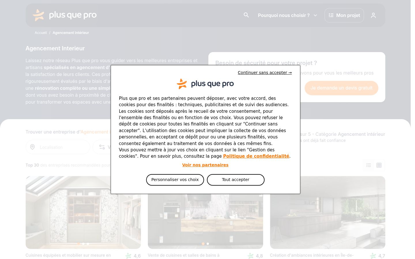 Screenshot del banner di consenso mostrato prima di qualsiasi interazione