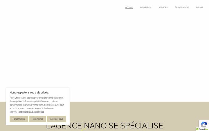 Captura de pantalla de agencenano.ca