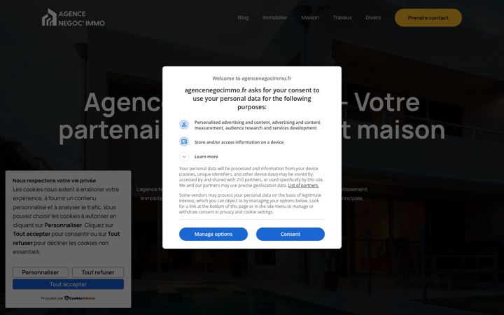 Screenshot di agencenegocimmo.fr