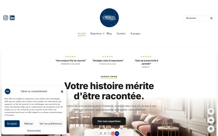 Screenshot of agenceorion.fr