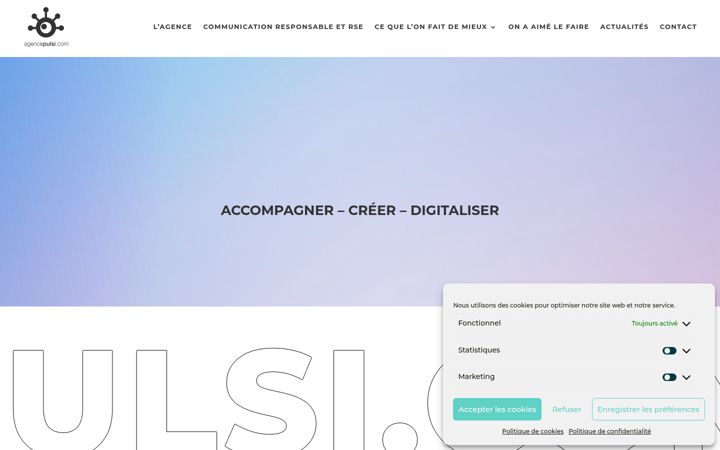 Skærmbillede af agencepulsi.com