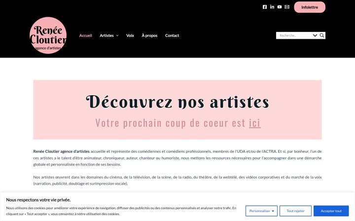 Screenshot of agencereneecloutier.com